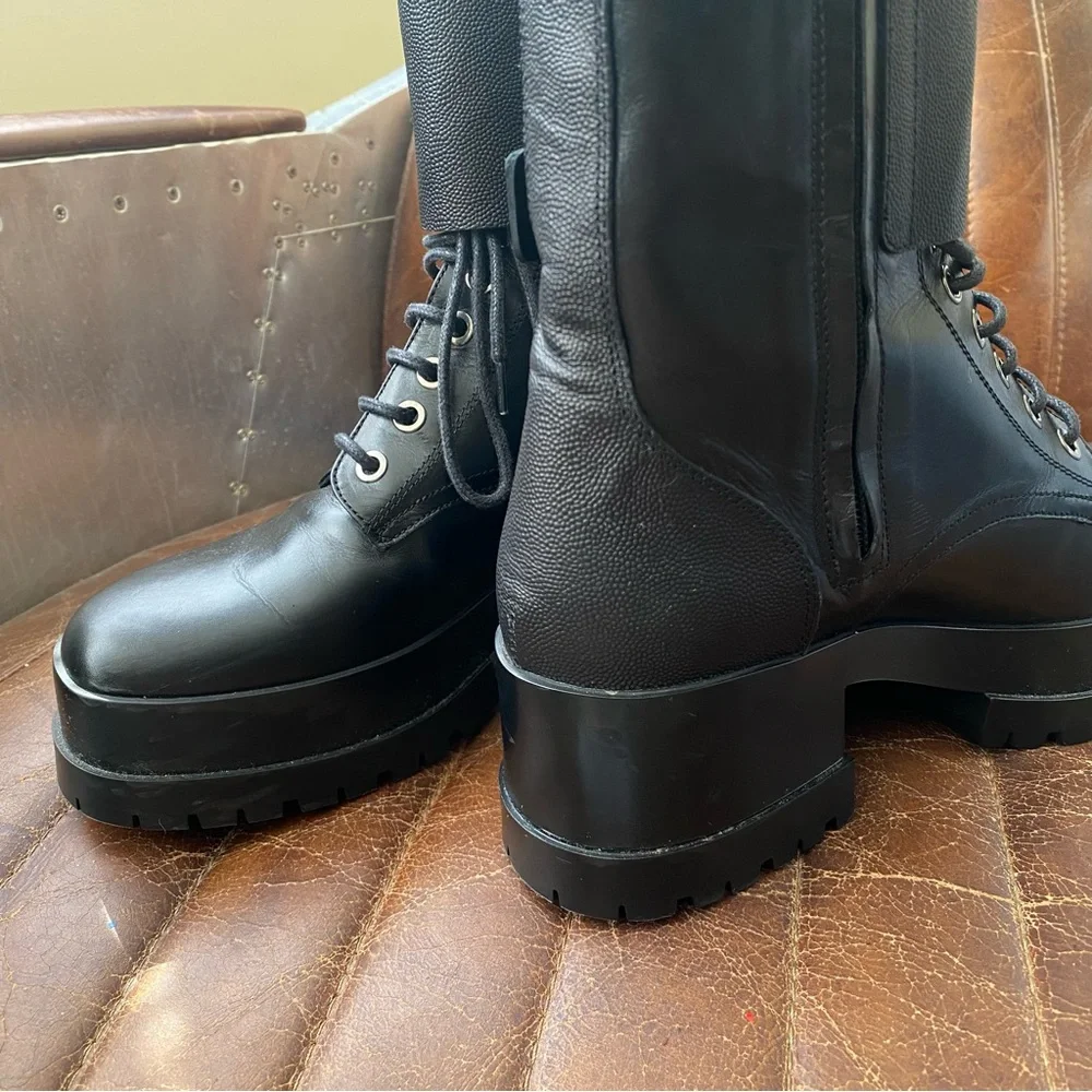 ROBERT CLERGERIE | Willy Leather Combat Lace-Up Boots - Picture 3 of 5